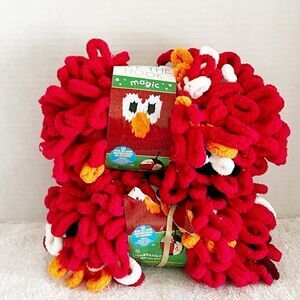 Lion Brand Yarn Sesame Street Off The Hook Fuzzy Friends Elmo 2 Skeins